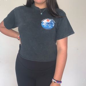 slightly cropped graphic tee